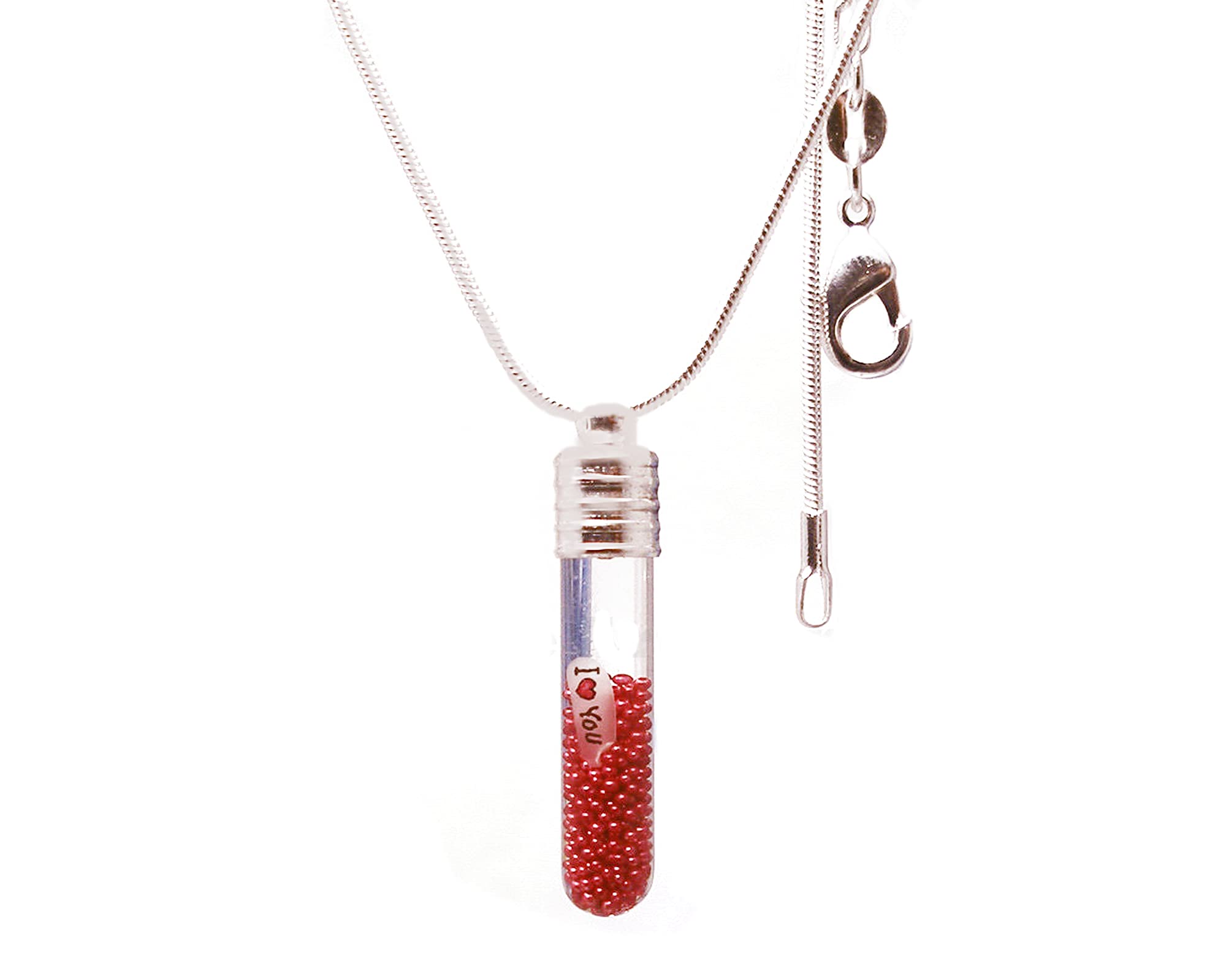 NAME ON RICE JEWELRY - NECKLACE OR KEY CHAIN WITH MICROBEAD IN A VIAL