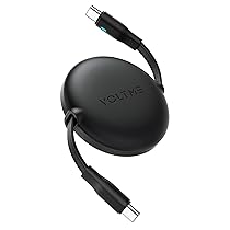 VOLTME Cavo USB C 100W PD 5A TPE, PowerLink YOYO Mini cavo retrattile 1M, 3.3ft Tipo-C a ricarica rapida Nero, Cavo USB-C versatile 4 lunghezze, per iphone15, iPad Pro, Air, Galaxy S23, Pixel
