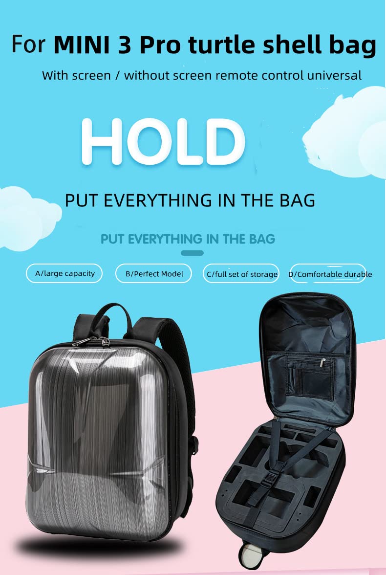 Zaino impermeabile per DJI MINI 3 Pro, custodia rigida ergonomica con protezione Oxford, resistente all'usura, alleggerimento, borsa a tracolla antiurto, Argento E Nero