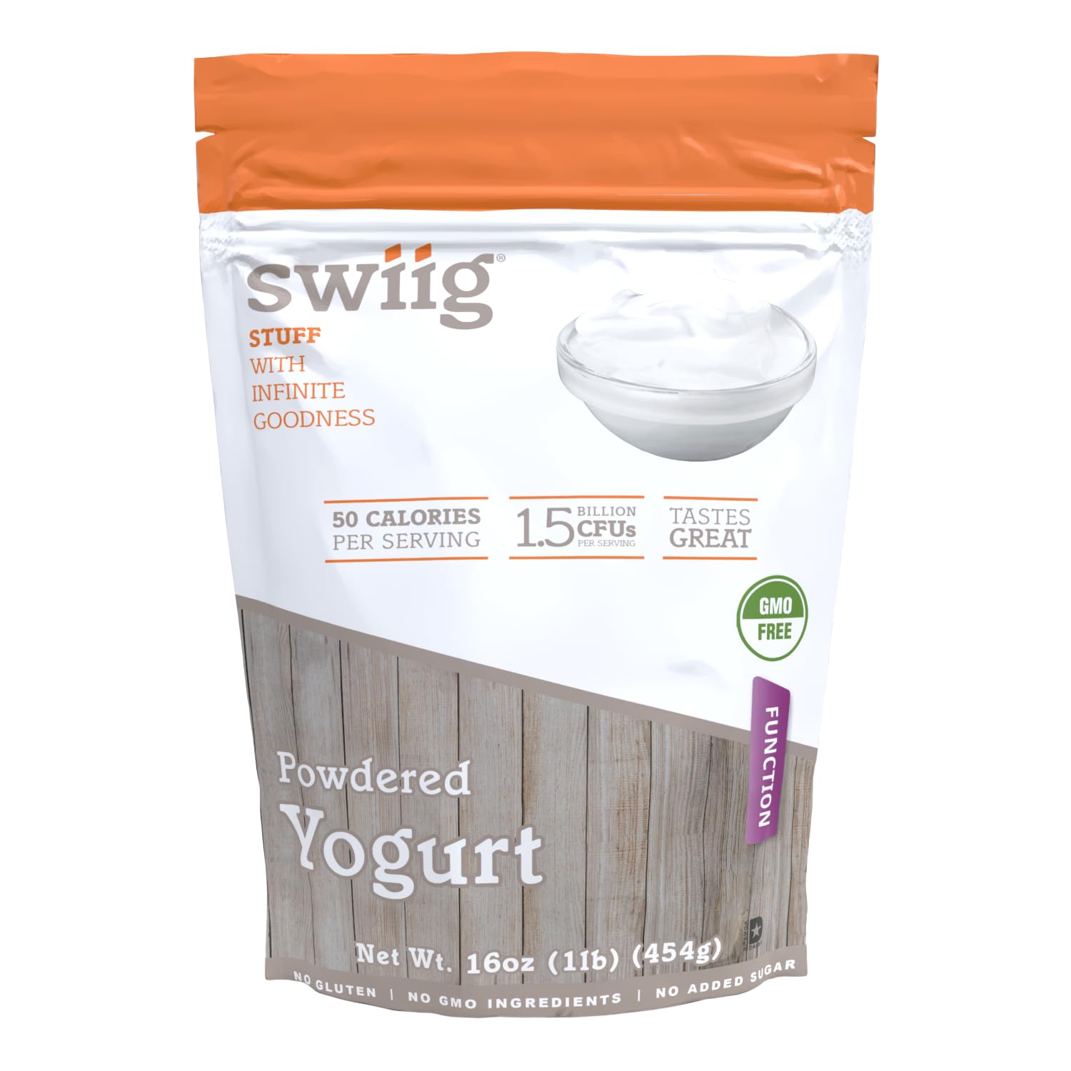 swiig Powdered Yogurt, No Added Sugars or Oils, No Gluten, No GMO Ingredients, 1lb Bag