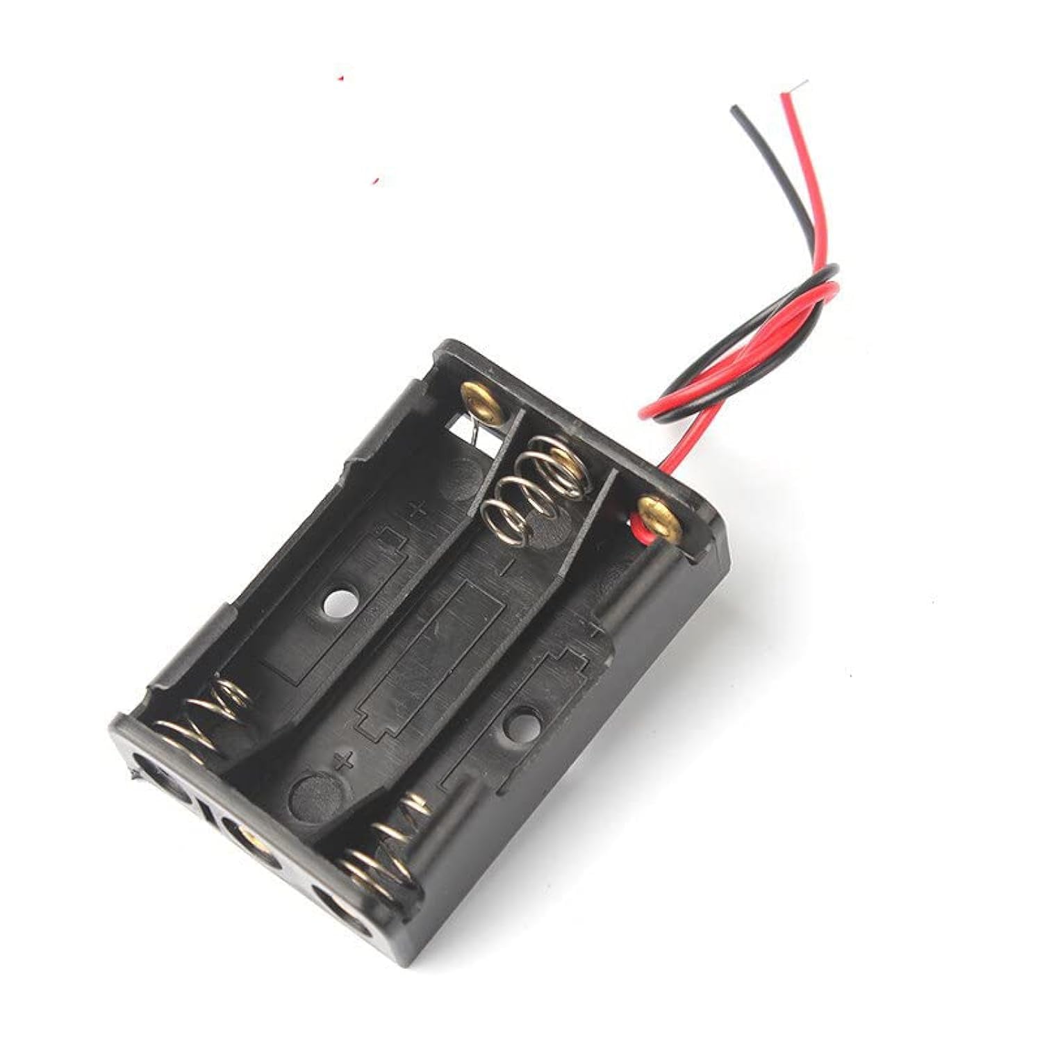 Royal Apex 5 Pack Battery Holder Storage Box Case AA AAA Batteries Container With Wire Lead, ABS Light Weight Battery Bank Case (AAA Battery, 3 Battery Holder)