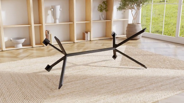 CLP Tischgestell Harlan Schwarz – Industriell, 120x68x71 Cm, Bis 300 Kg Belastbar