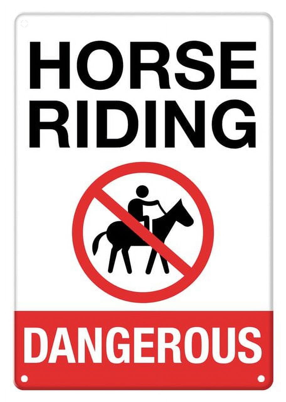 HorseSharedangerous Aluminum Tin Sign for Home Kitchen Wall Decor 12X8Inch