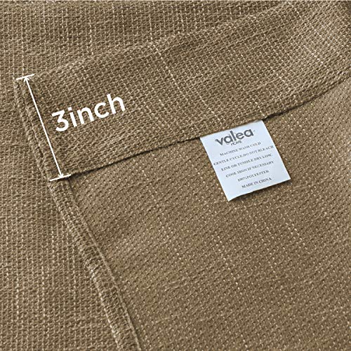 Valea Home NARF5_02465 Burlap Tier Curtains For Kitchen Rustic Tan Rod Pocket Curtains thumb #3