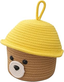 Toyvian Cesta De Armazenamento De Urso Cesta De Tecido Cesta Com Tampa Caixas De Armazenamento De Tecido Cesta De Armazenamento De Berçário Cesta De Berçário De Bebê Animal Cesta De