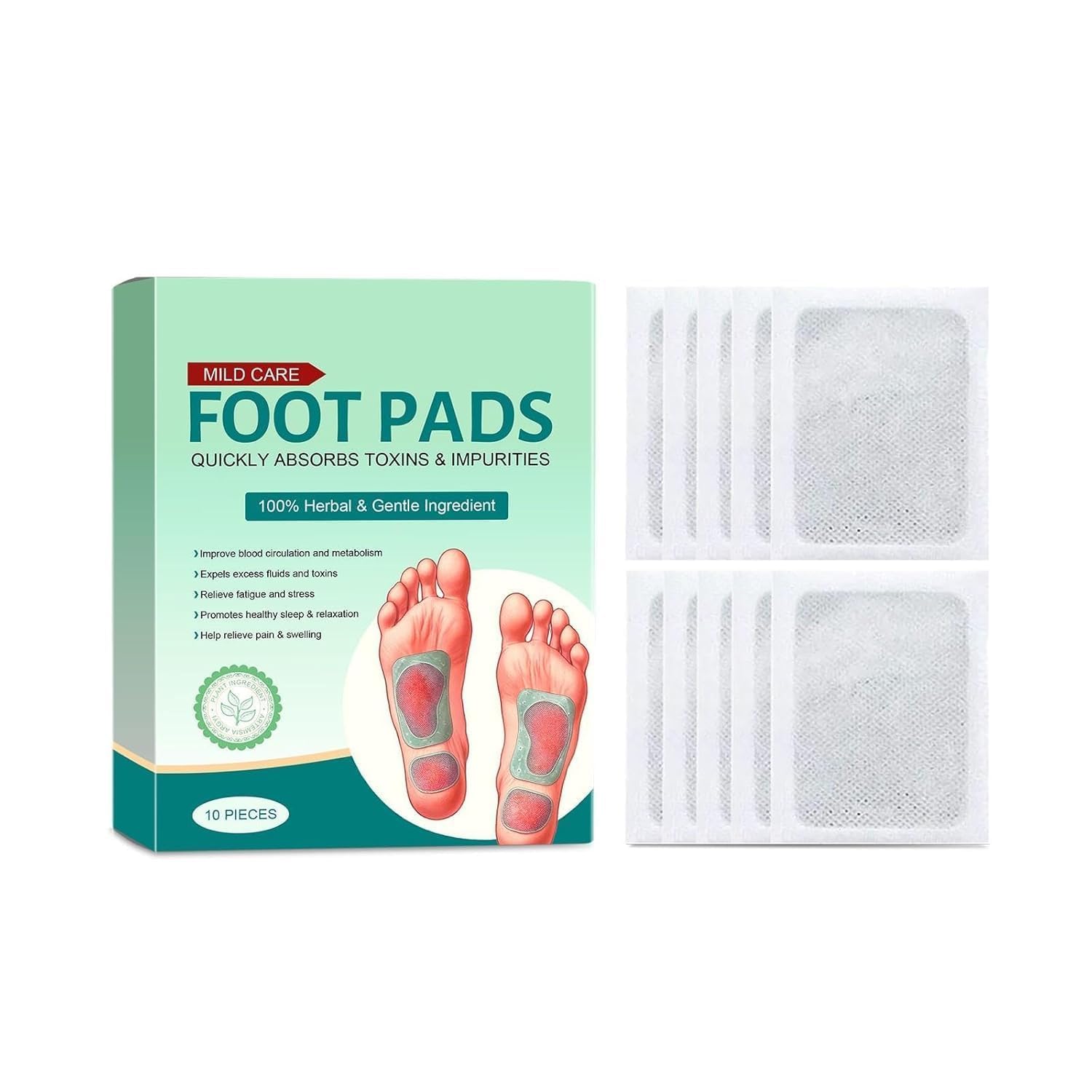 Herbal Detox Foot Pads for Toxin Removal | Bamboo Vinegar Foot Patches for Feet Cleansing & Sleep Aid | Overnight Use | Foot Patch with Acupoint Micro-Massage Technology For Men And Women (PACK OF 10)-image-30
