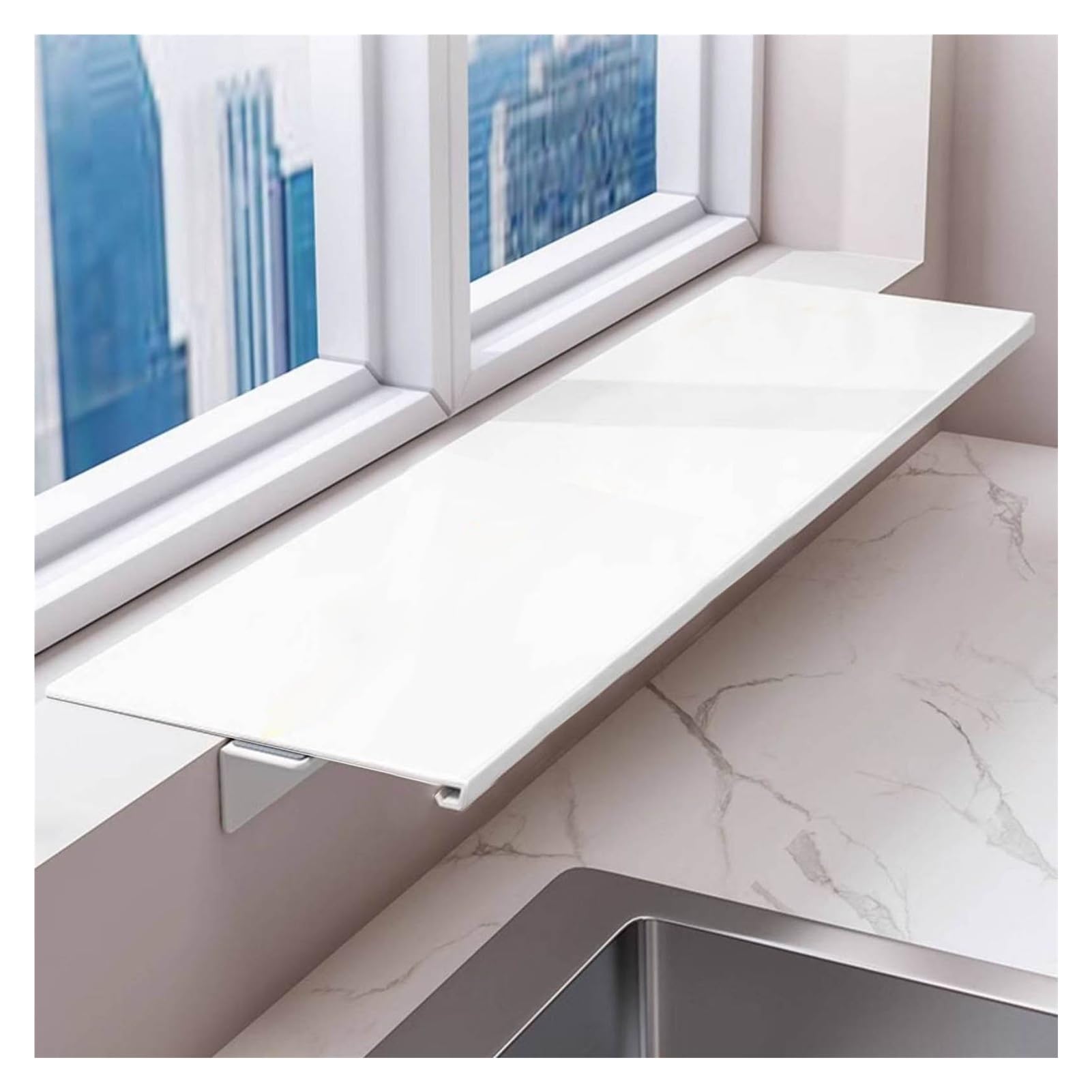 Estante para encimera de baño y ventana: gana espacio de ordenación sin obras