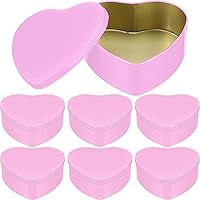 Vista 1 de Blulu 6 latas de metal en forma de corazón para el día de San Valentín con tapas de 4.72 x 4.33 pulgadas, cajas de dulces de San Valentín, tarro
