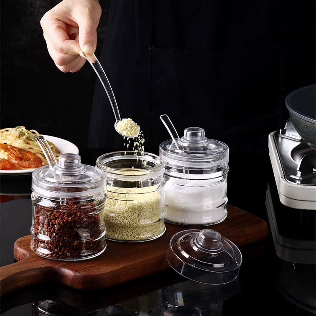 Dispenser per spezie in vetro per condimenti barattolo di sale per uso domestico Scatola per condimenti Set di contenitori per condimenti Set di barattoli per condimenti Barattolo per condimenti