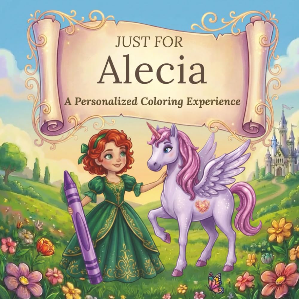 Just for Alecia: A Personalized Coloring Experience: 50 total coloring pages | 28 coloring pages featuring Alecia's name | 22 coloring pages themed for girls (Personalized Coloring Book Series)