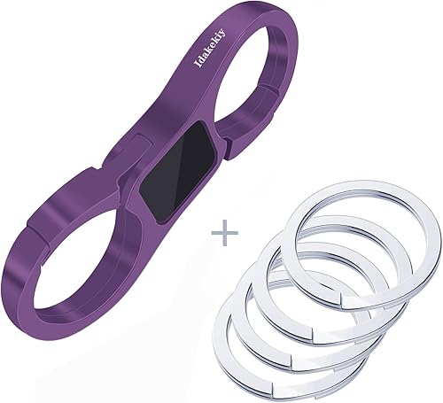 Miniatura 2 de Idakekiy Llavero de liberación rápida con 4 llaveros, organizador de llavero de coche resistente para hombres y mujeres