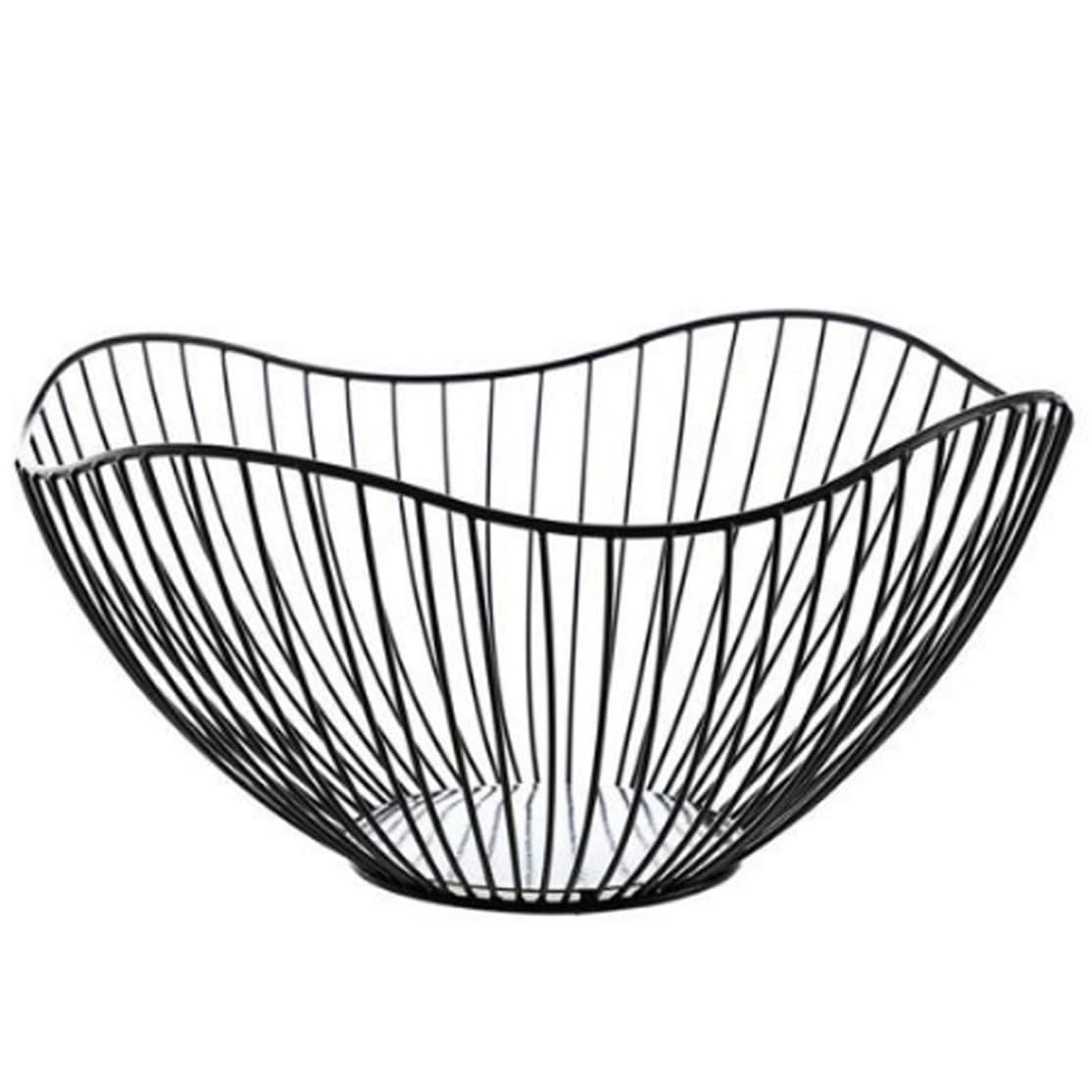 Cieirye Black Fruit Bowl Large Wire Fruit Basket Metal Black Basket for Vegetable Snack Storage