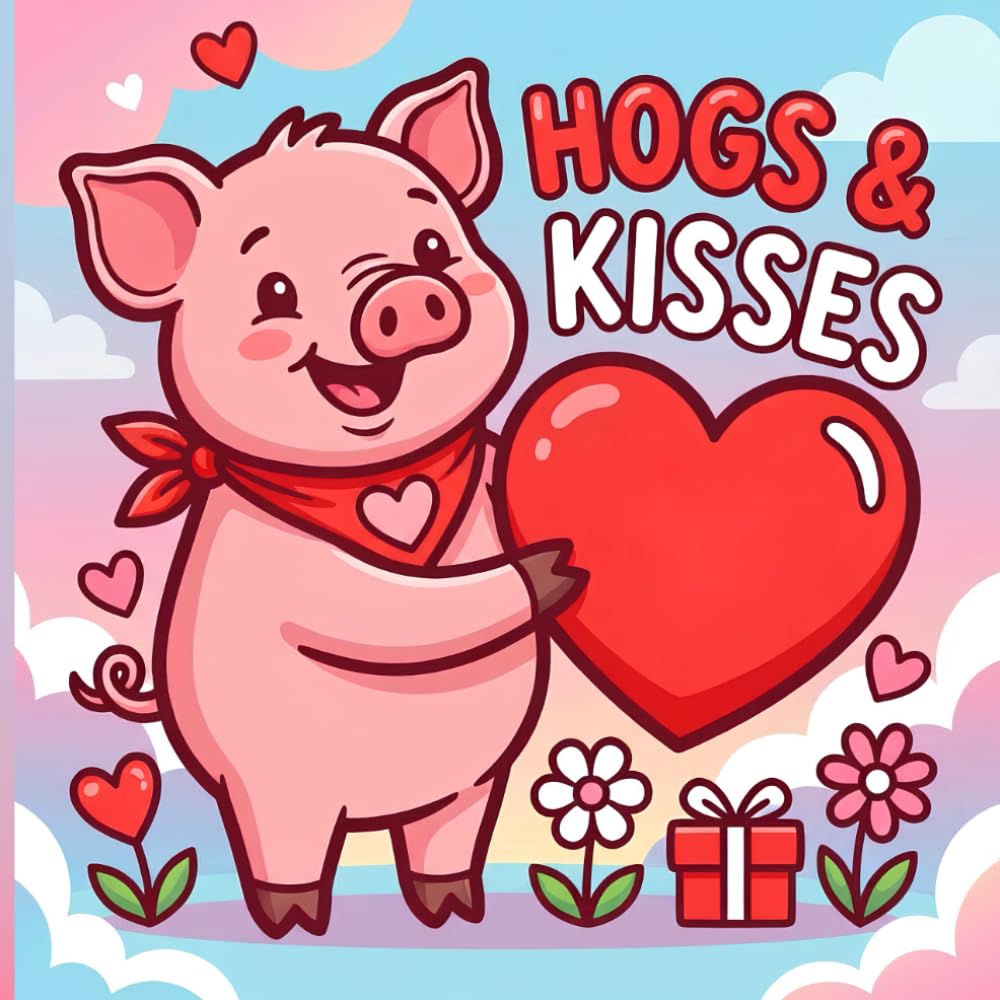 Hogs & Kisses: A Sweet & Snuggly Valentine Coloring Book with 45+ Bold Designs