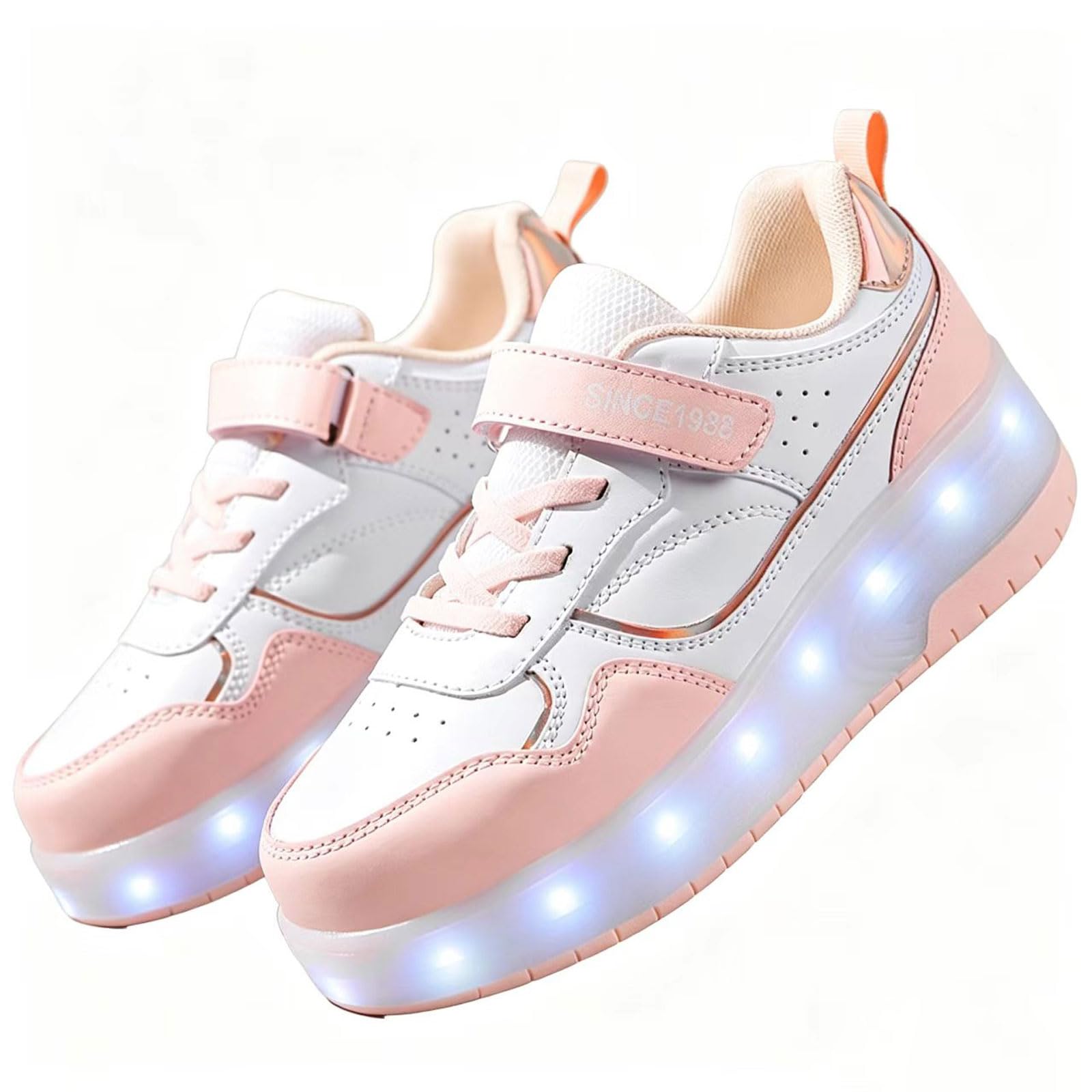 Buty na kółkach, buty unisex na rolkach, świecące buty na kółkach dla dzieci, łyżwy 2-kołowe, antypoślizgowa podeszwa, do uprawiania sportu, oddychające, lekkie