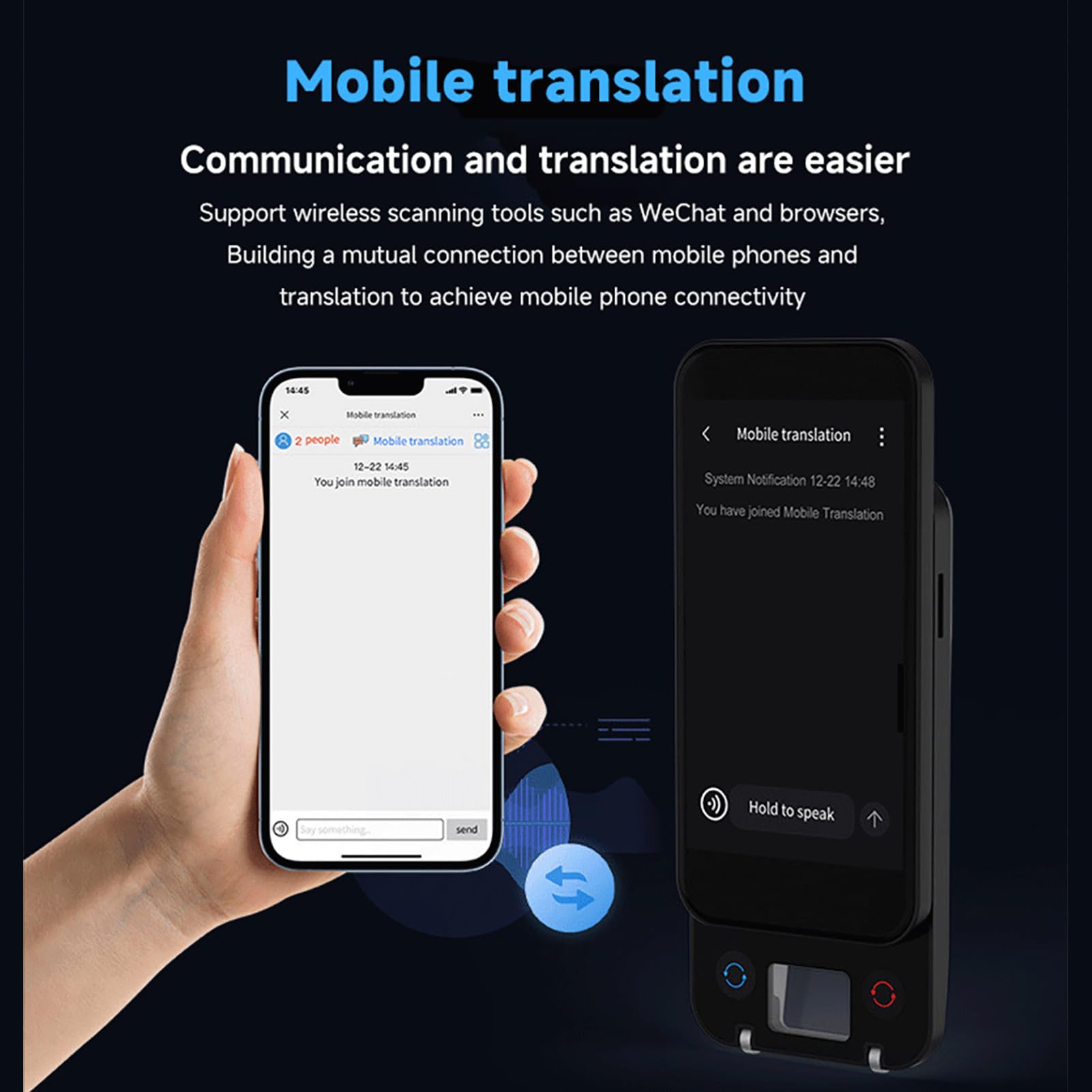 ASHATA Boligrafo Traductor de Voz Inteligente, Escaner Lector de Sonido Portatil con 148 Idiomas, for Viajes, Estudio y Aprendizaje de Idiomas | Traducción online y offline, escaneo de texto, IA, pantalla táctil y recargable