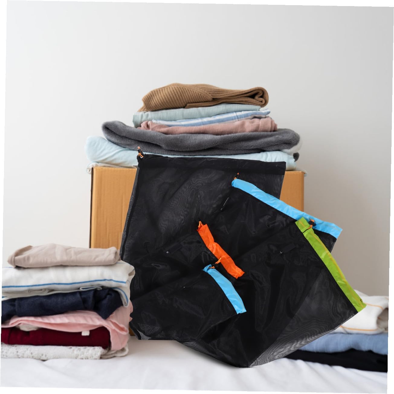 BESTonZON Outdoor Camping Mesh Storage Bag Set, Travel Drawstring Sack image 5