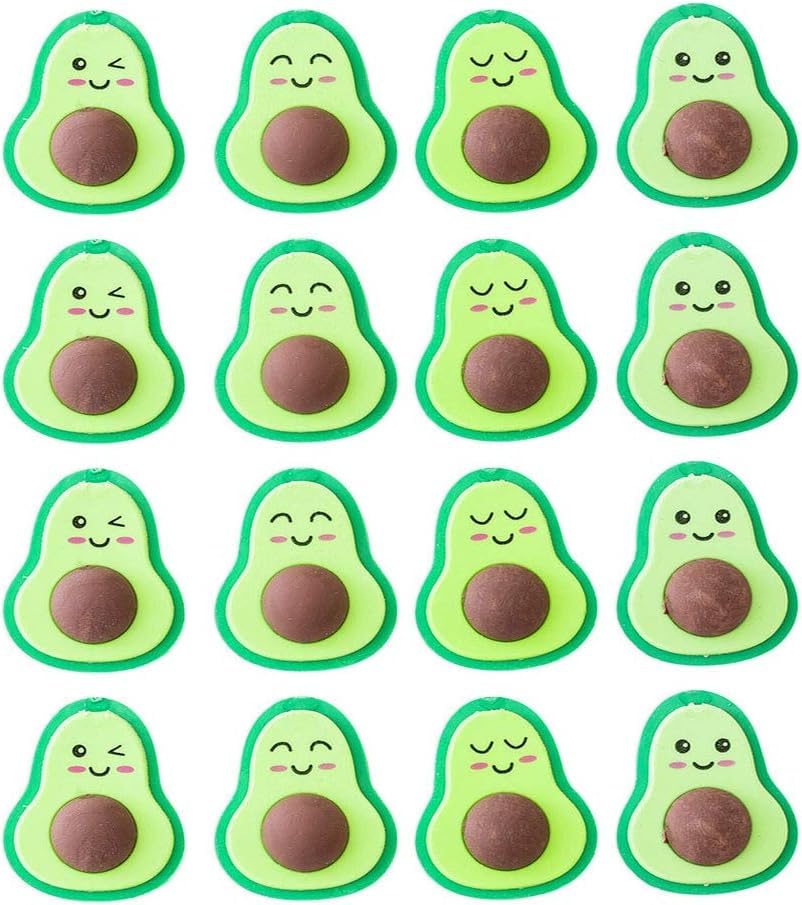 LIGHTER HOUSE� 12 PCS Japanese Erasers Avocado Fruit Bulk Kids Pencil Erasers Puzzle Eraser Toys for Classroom Rewards, Party Favours, Games Prizes, Carnivals Gift and School Supplies(Random Designs)