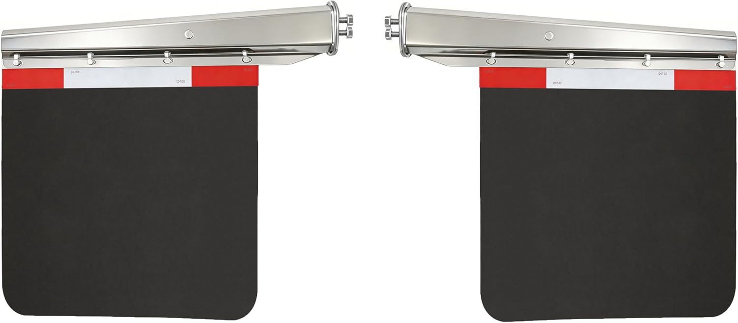 1 1/8" Tapered Mud Flaps Hangers for Semi Truck Stainless Steel Mudflap Hangers with 1/5" Thick 24"×24" Mudflaps