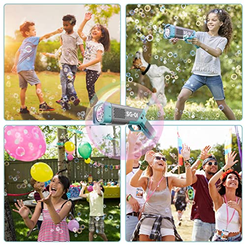 Marstone Bubble Machine Gun, Leak-Proof Bubble Machine For Kids With 3 Bottles Refill Solutions, Automatic Rich Bubble Maker With Light & Sound Toy Gift For Boys And Girls Indoor Outdoors Activity #TOP5