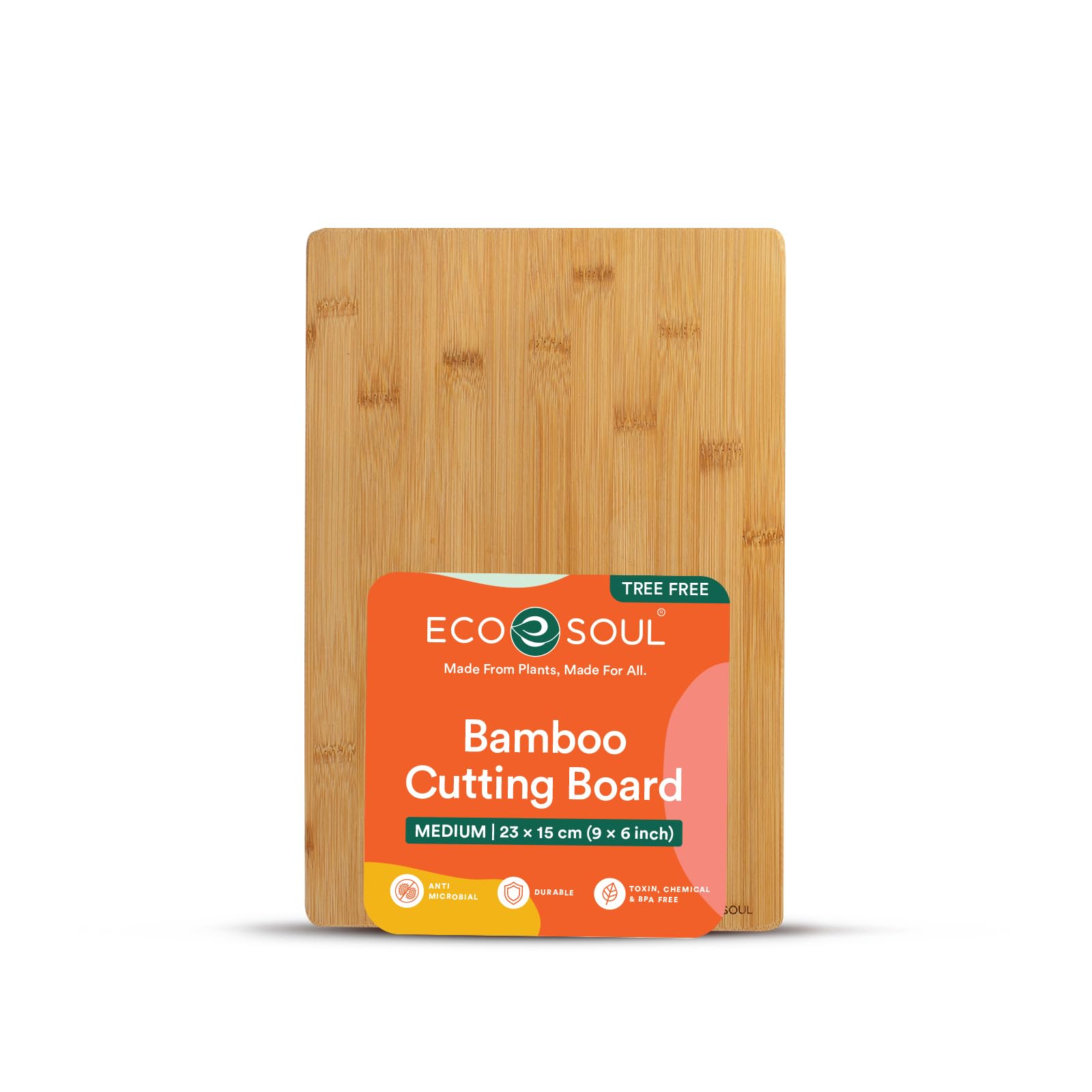 ECO SOUL Bamboo Wooden Cutting Board,30x20cm,Chopping Board for Kitchen