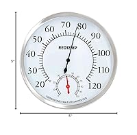 Vista 8 de REOTEMP Termómetro analógico de escritorio DTH5, higrómetro, esfera de 5 pulgadas, 20/120F, medidor de humedad relativa