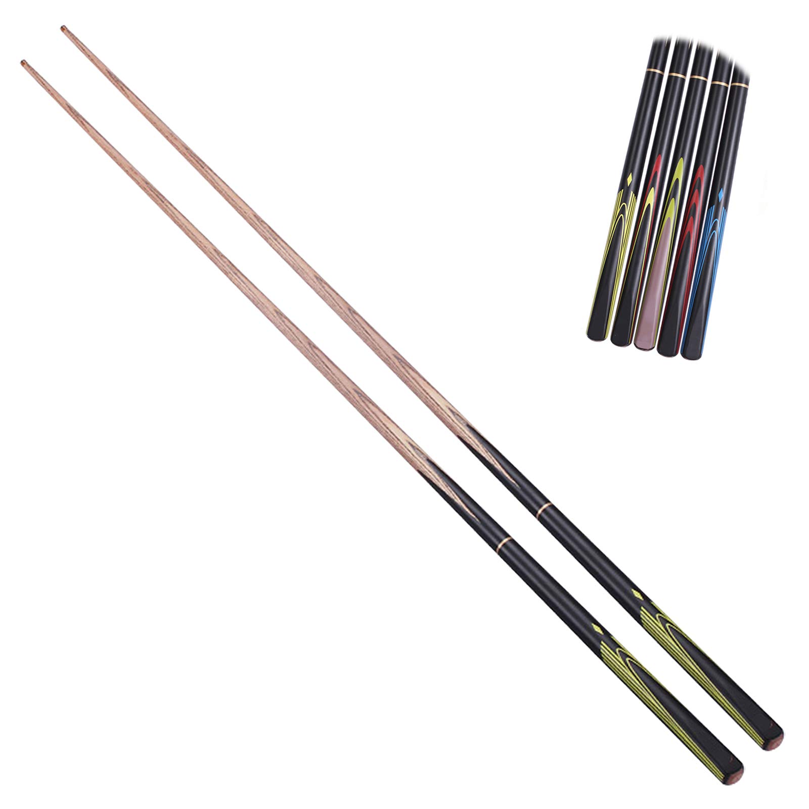 JTLY2-Piece Pool Cue,Economical Pool Billiard Cue Stick 57", For American/British Snooker,5 Stylish Colors Available, Wood Billiard Pool Cue - 1 Pair