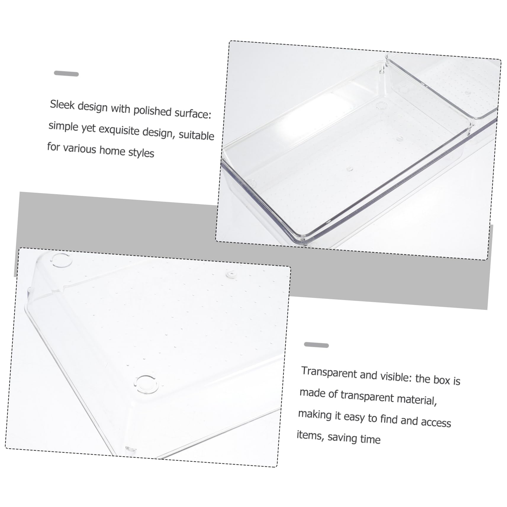 Contenitore Organizer da Cassetto 6 Pezzi Pet Trasparente Scomparti | Inserimento Interno Modulare, Design Semplice e Lineare, per Ordine su Scrivania e Cancelleria
