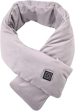 Heated Scarf for Women Men, Rechargeable Neck Heating Pad Grey