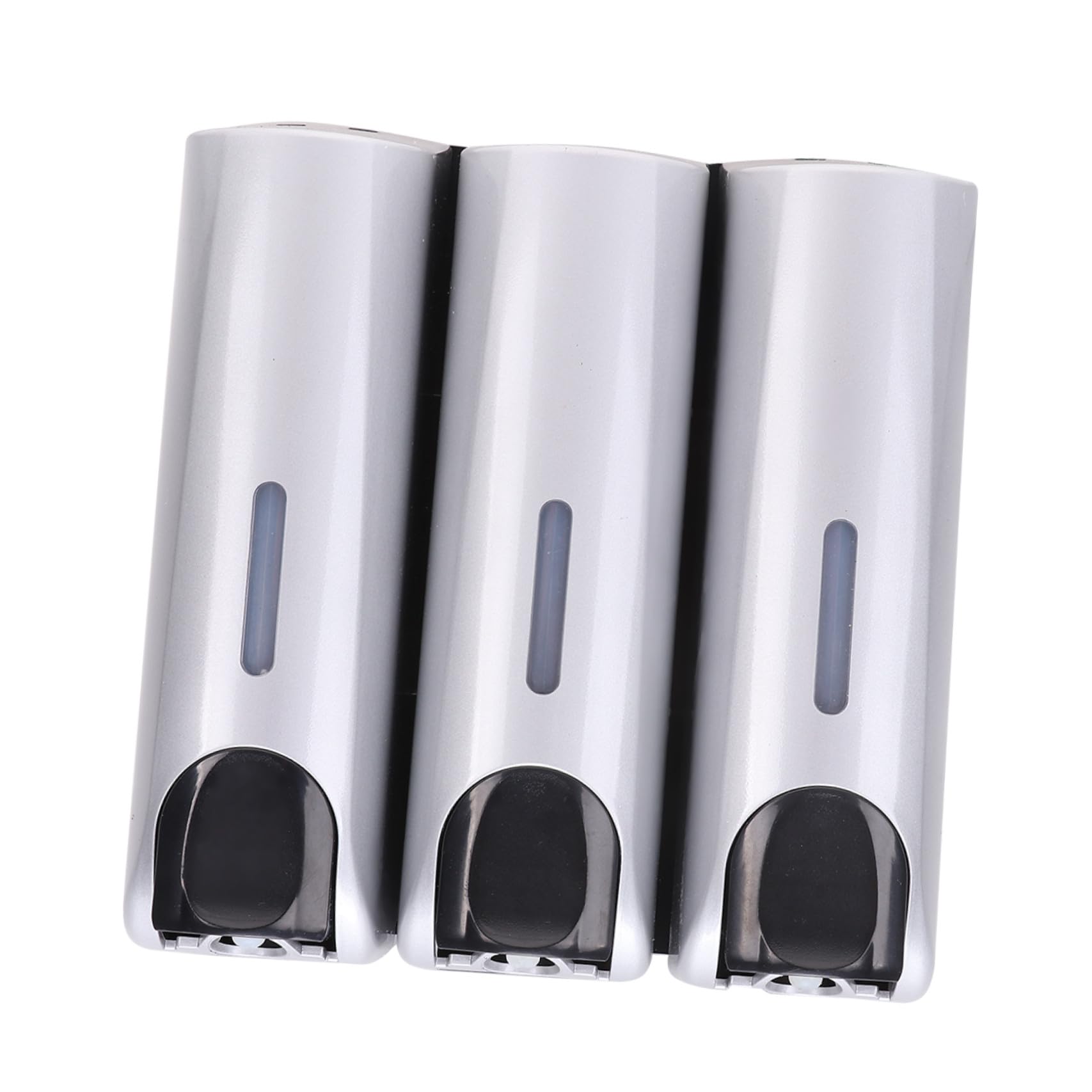 Dispenser Sapone da Parete Argento 3 Scomparti in Metallo e Plastica per Shampoo Bagnoschiuma e Lozione Supporto Bagno Facile da Installare e Pulire per Uso Domestico