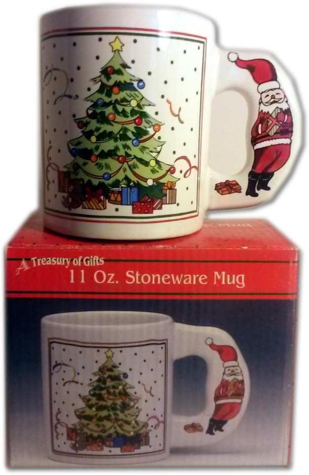 Vintage 1994 Artmark 11 Oz. Stoneware Mug Santa Handle