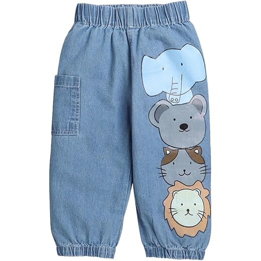 Boys Regular Fit Animal Print Jeans