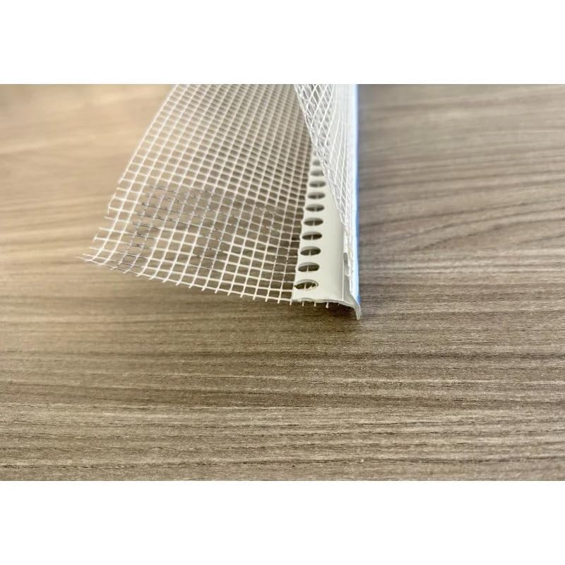 Paraspigolo in pvc con gocciolatoio e rete in fibra di vetro 2,5 metri, 5 pz