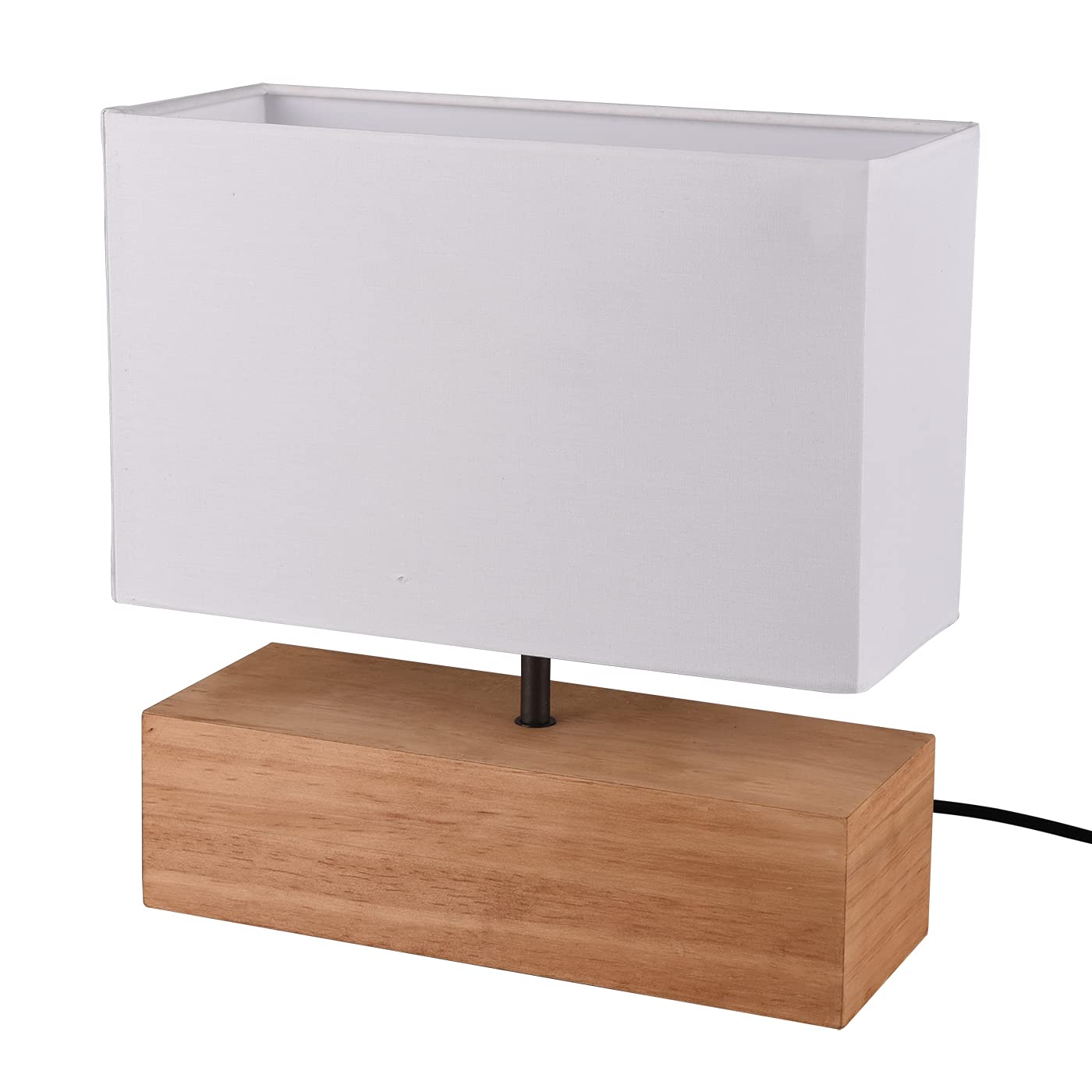 Reality Leuchten Woody R50181030 - Lampada da tavolo, 1 lampadina E27, colore legno, 30 x 12 cm