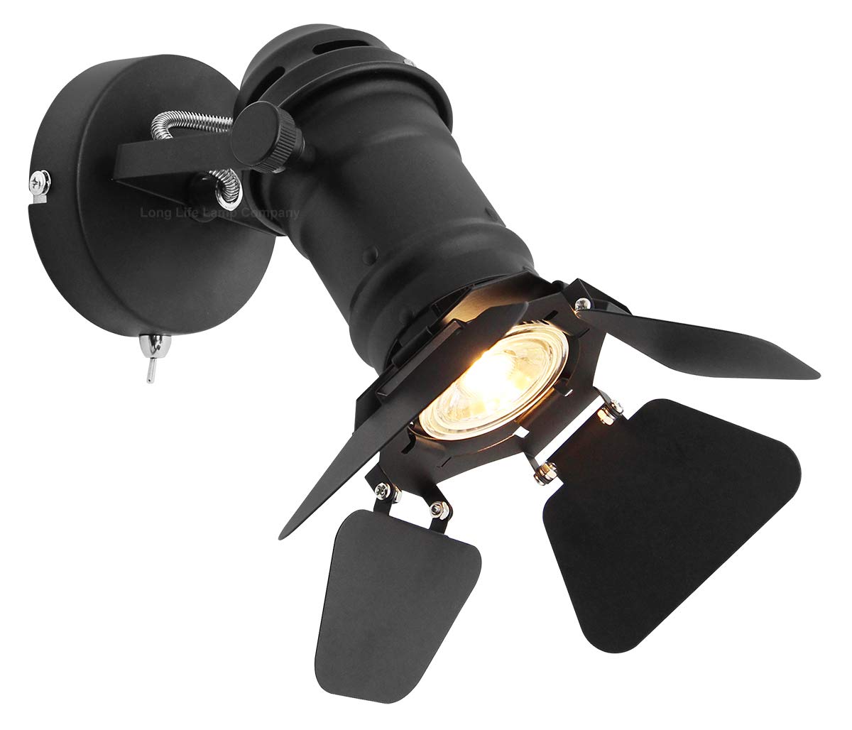 Long Life Lamp Company Black Industrial Wall Light Scone Adjustable Metal Retro Wall Light Gu10 Studio Lamp M0098