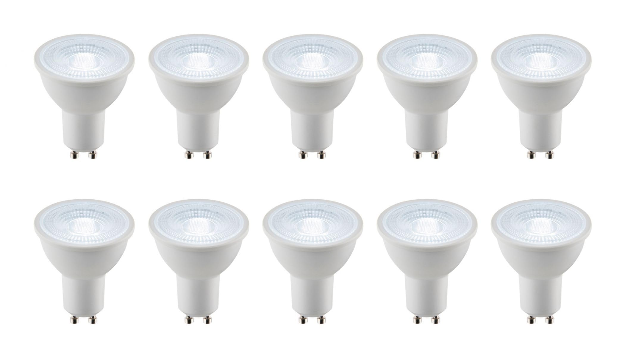 Saxby 113569 5w SMD LED GU10 Bulb, 6500K, Non Dimmable, 500lm, 60° Beam, Pack of 10