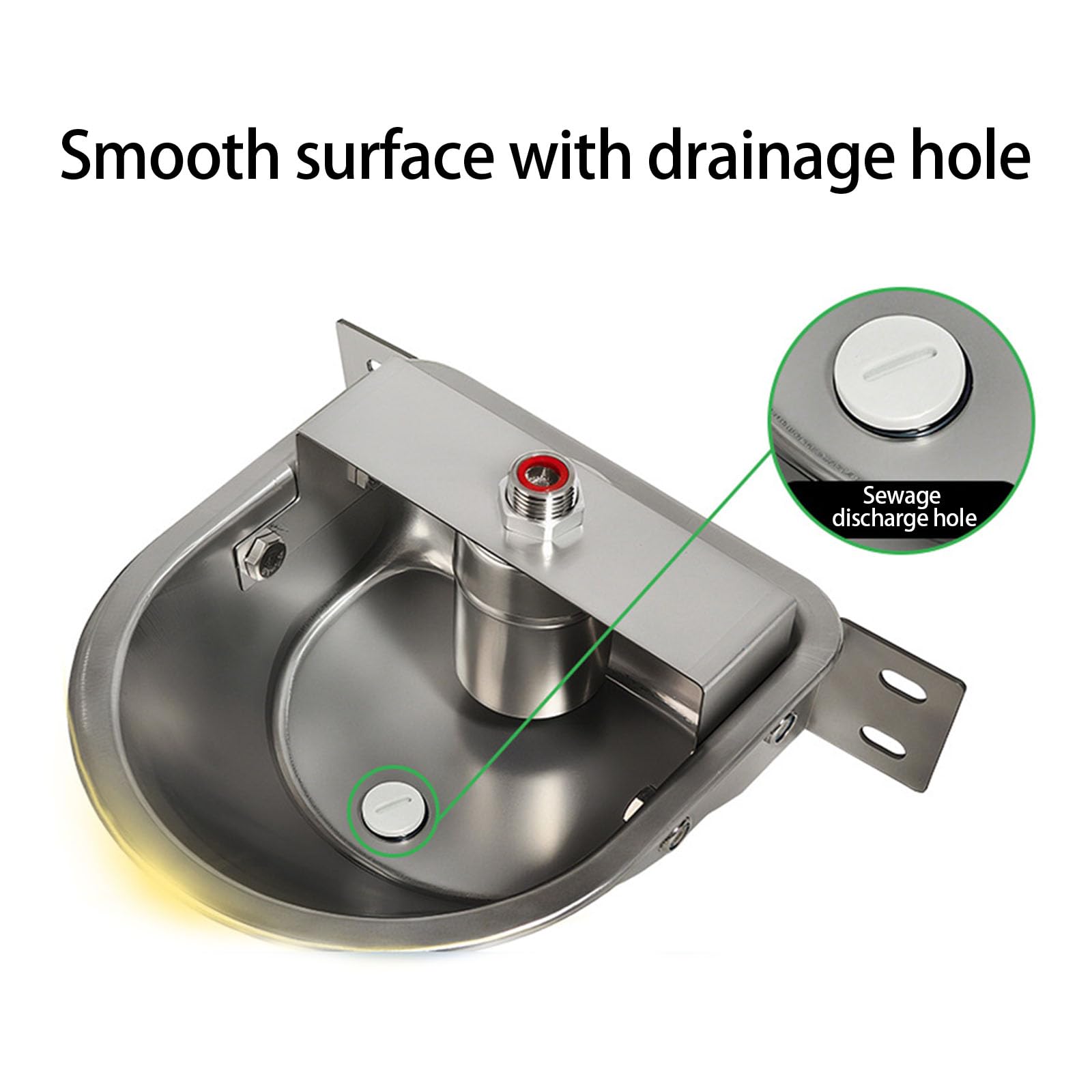 Abreuvoir automatique en acier inoxydable pour chèvre, bétail, cheval, porcelet, animal extérieur