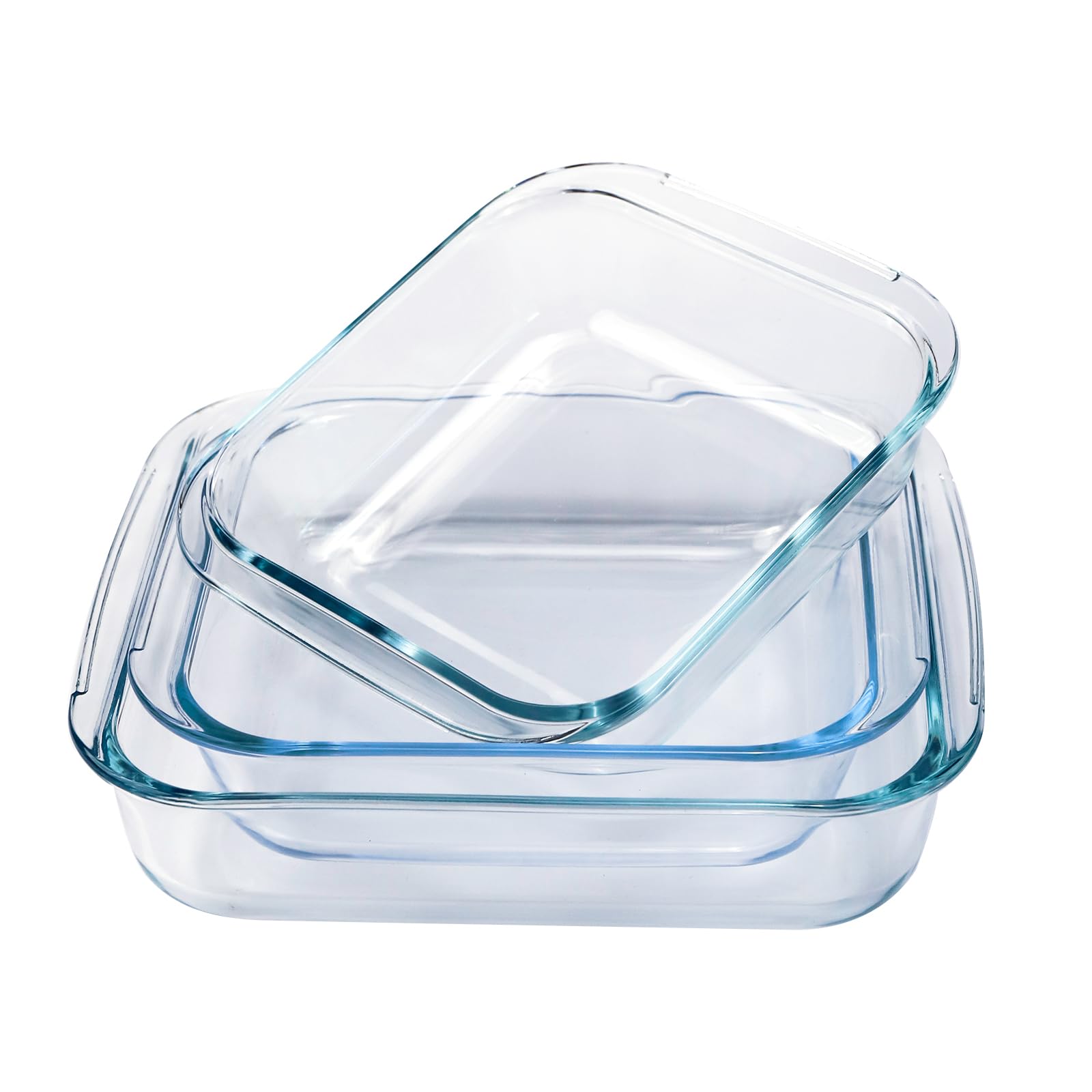 Set di 3 Pirofila da Forno - Pirofila Vetro - Teglia Forno in Vetro (0.9L, 1.2L, 1.8L)