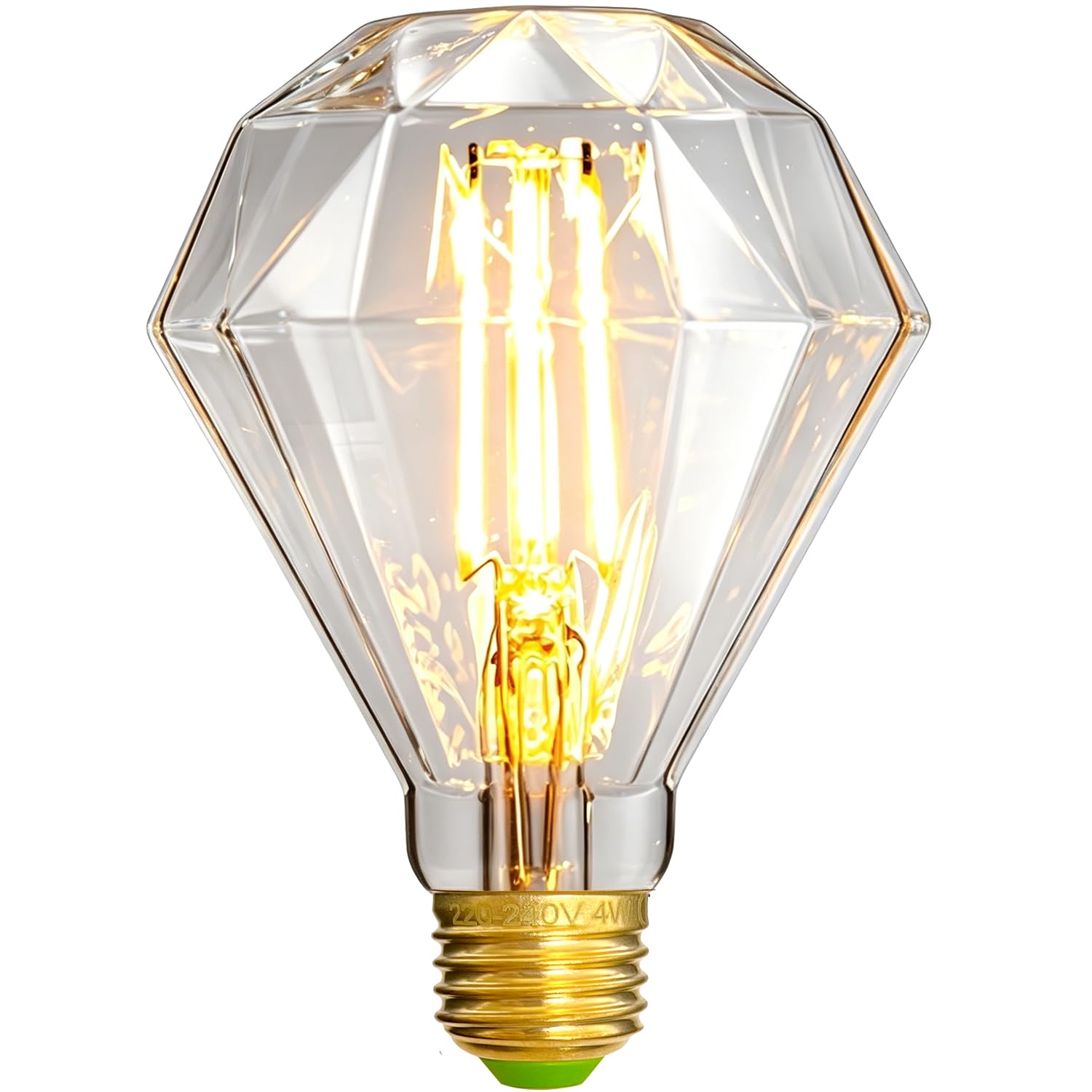 Tianfan Led Bulbs Vintage Light Bulb 4W Diamond Edison Bulb G95 220/240V E27 Specialty Decorative Light Bulb (Transparent) โ image 1