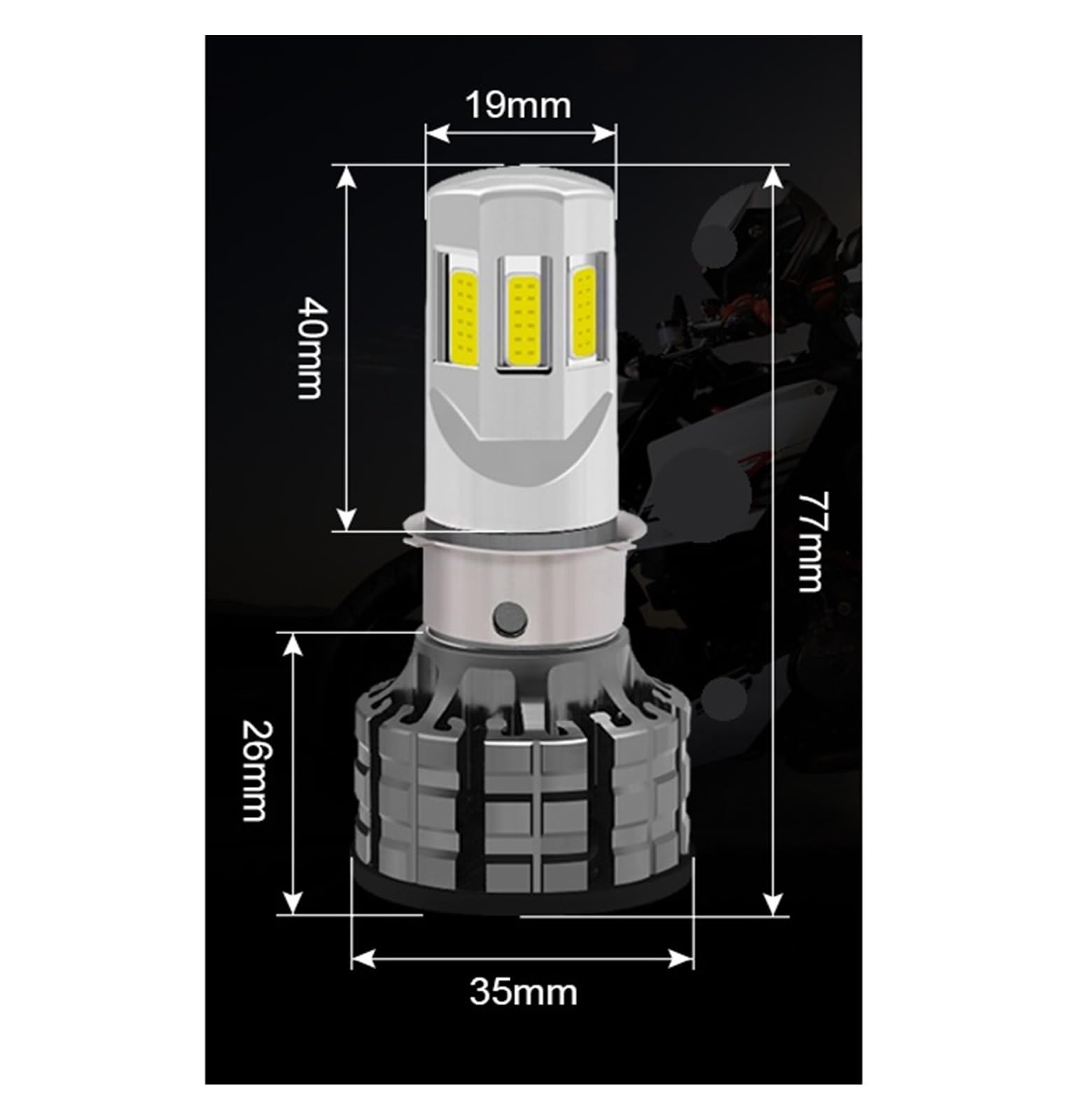 Motocicleta Antiniebla Bombilla LED para Faros Delanteros De Motocicleta H6 H4 HS1 BA20D P15D H6M 6000LM 60W 6COB 6000K, Accesorios para Faros Delanteros.