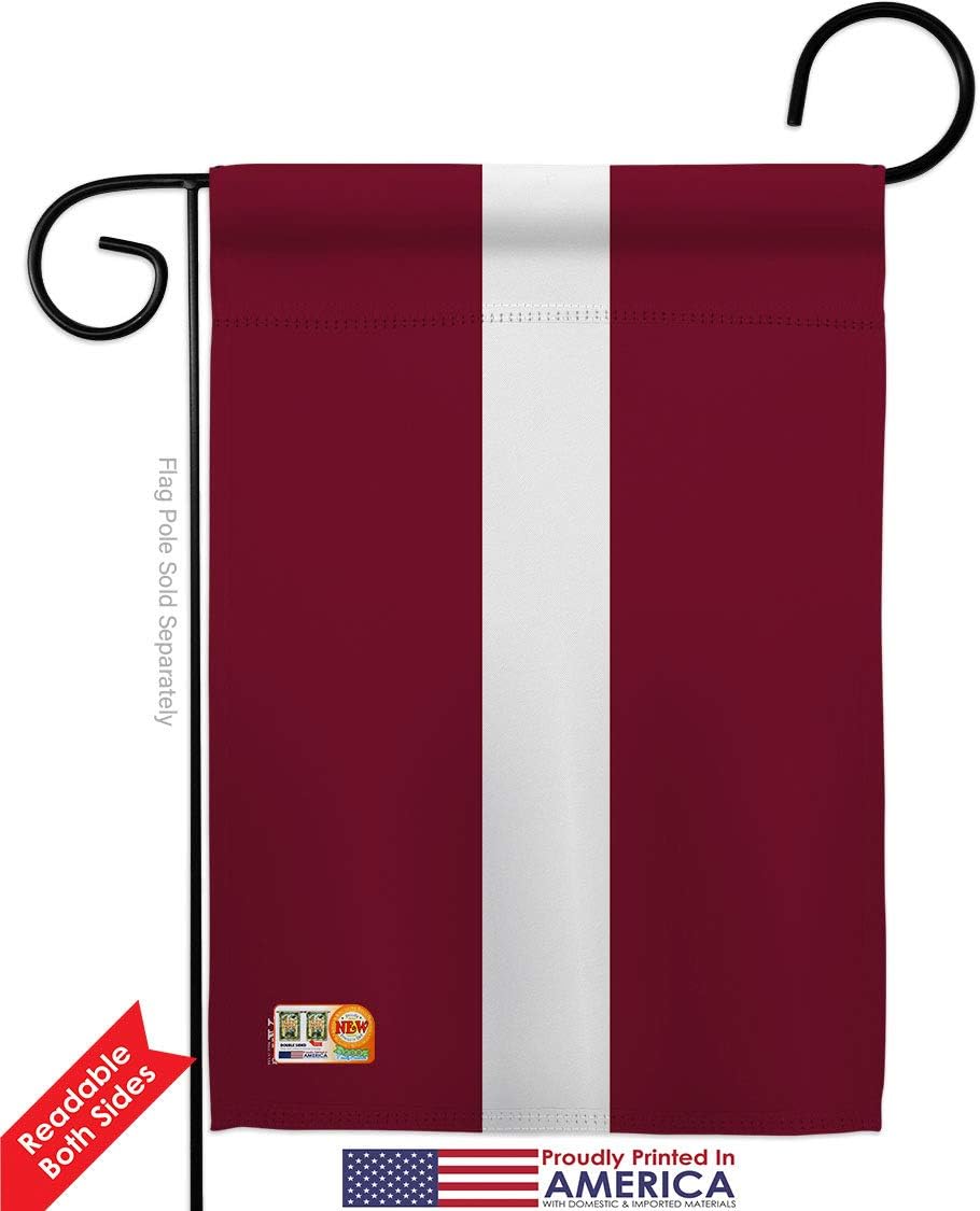 Latvia Garden Flag Set Wall Holder Regional Nationality Nation International World Country Particular Area Small Decorative Gift Yard House Banner Double-Sided Made In USA 13 X 18.5