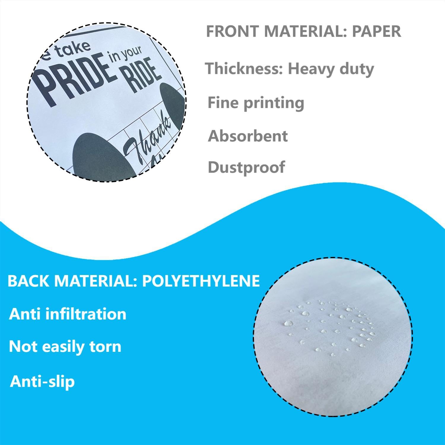 18 x 24 White Car Paper Floor Mats 50Pcs Vehicles Disposable Floor Pads Temporary Cars Floor Protector Automotive — view 6