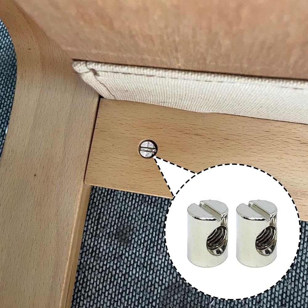 10 Stück M6 x 14 mm Möbel-Fassmuttern, langlebige Kreuzdübel für Betten und flach verpackte Möbel, für sichere Montage