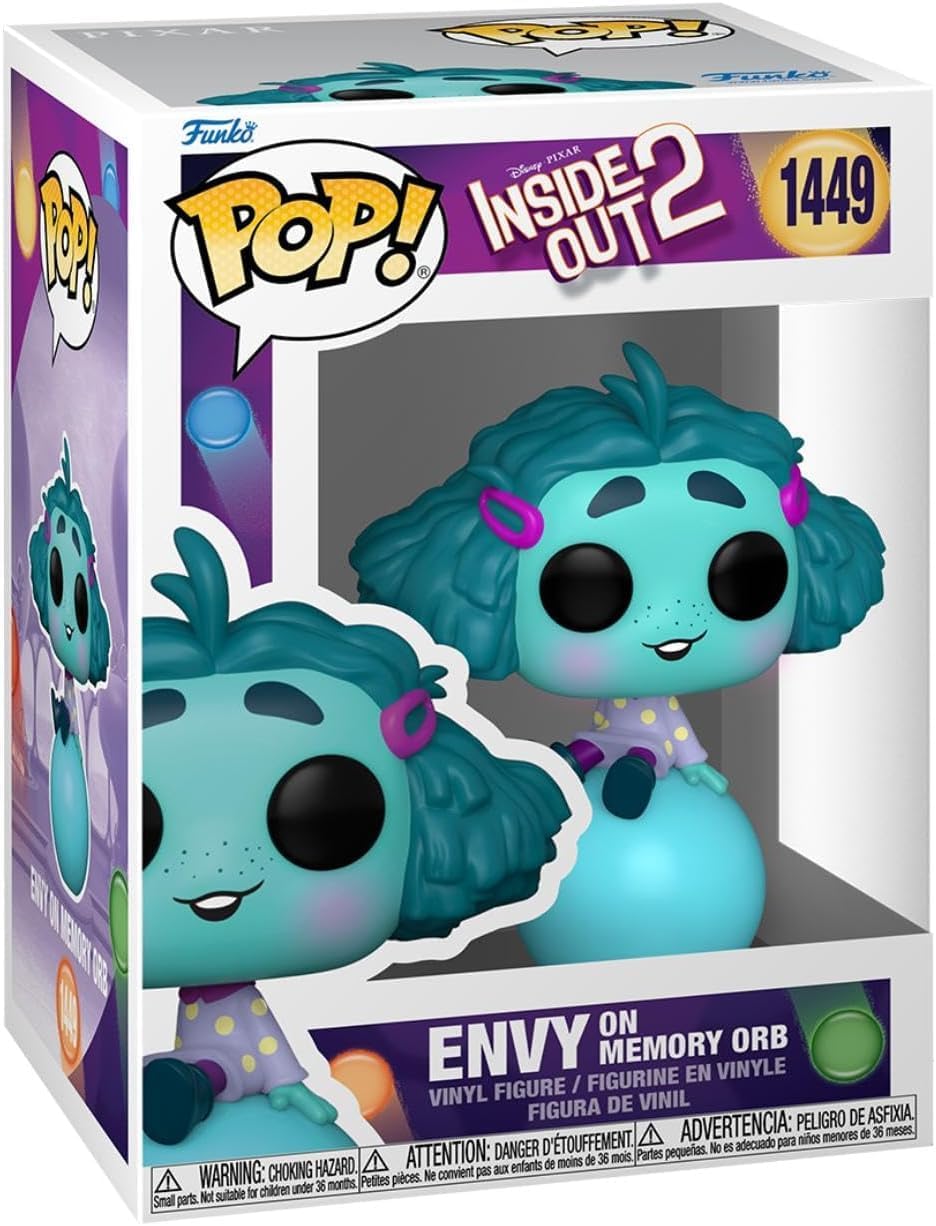 POP Disney Pixar: Inside Out 2 - Envy on Memory Orb Funko Vinyl Figure (Bundled with Compatible Box Protector Case), Multicolor, 3.75 inches