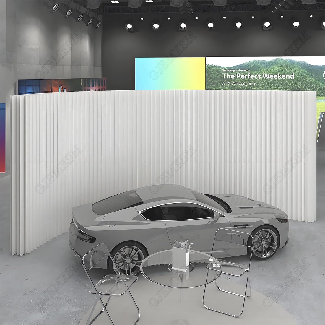 Separador de ambientes plegable portátil, pantalla de partición de papel kraft, separador telescópico para oficina, exposición y hogar, transformable y flexible, 1,8 m x 4 m