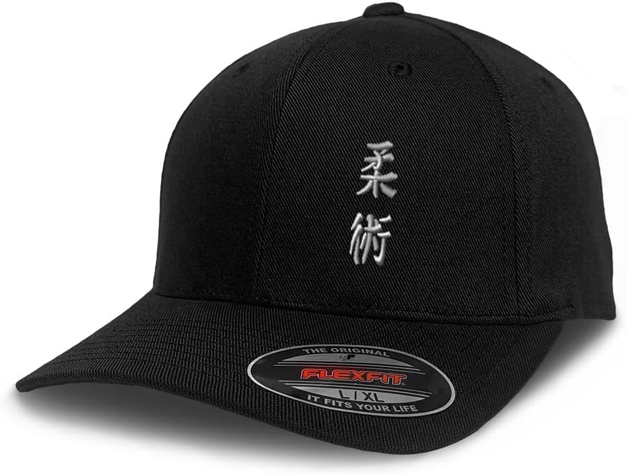 Flexfit Left Side Panel Martial Arts Jujitsu Silver Embroidery Polyester