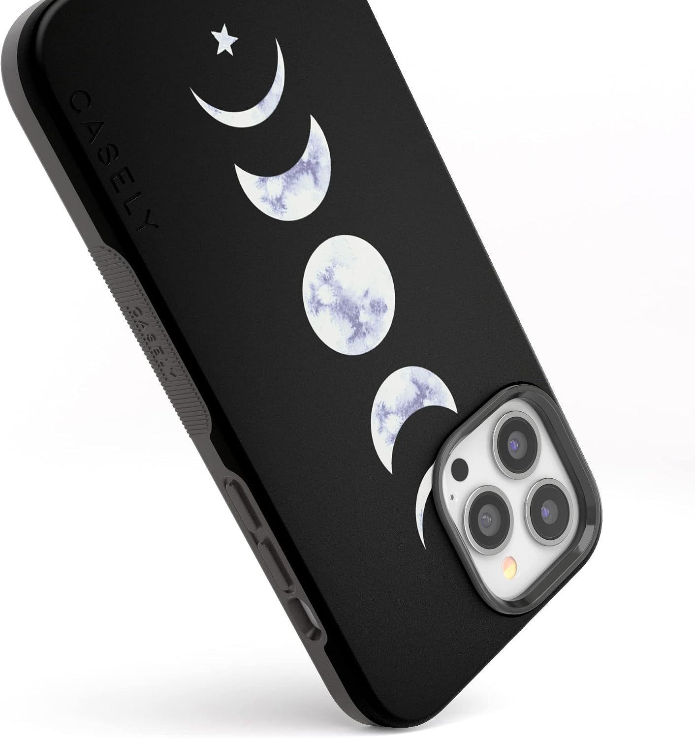 Casely iPhone 13 Pro Case | Compatible with MagSafe | It's Just a Phase | Marble Moon Case