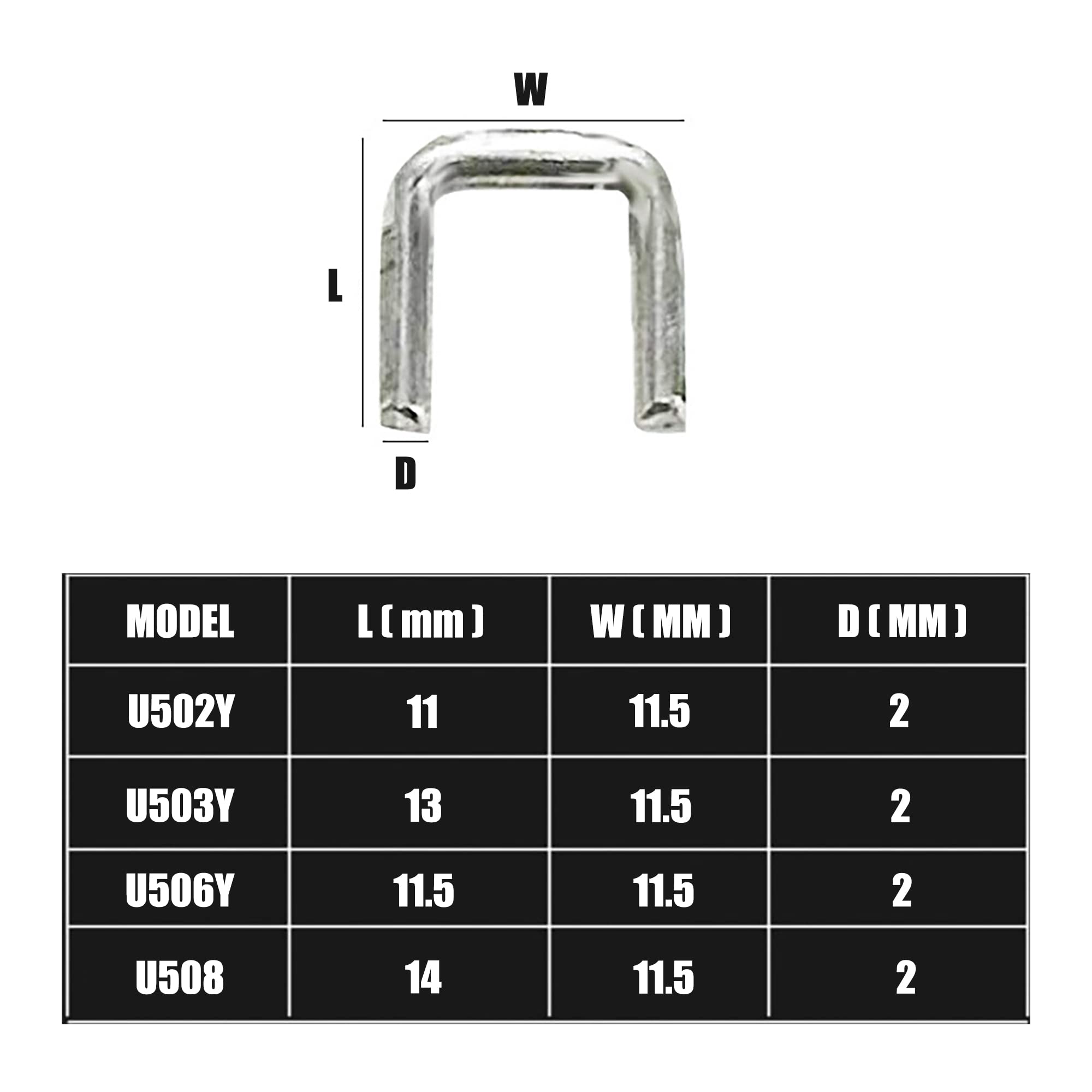 4000 szt./pudełko klipsy w kształcie litery U, aluminiowe klipsy do strzyżenia kiełbasy, używane do maszynki do przycinania kiełbasy w kształcie litery U, U502Y/U503Y/U506Y/U508 (srebrny U502Y)