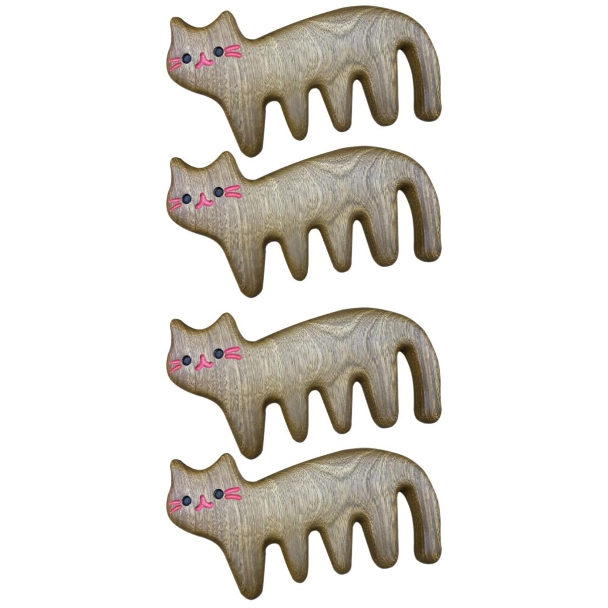BESTYASH 2 Sätze Massagekamm Behandelt Katzen Katzenbürste Kopfmassagegerät Haustier Katzenkamm Körperpflege Breiter Zahnkamm Verschütten Frauenkamm Tragbarer Kamm Sandelholz 2 Stücke * 2