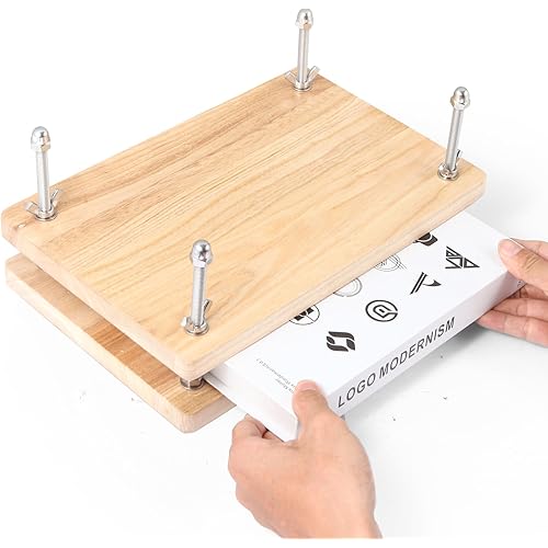 Book Press, Wooden Book Press Bookbinding, Portable Binding Press for Bookbinding, Binding Supplies for DIY Bookbinding Easy Assemble