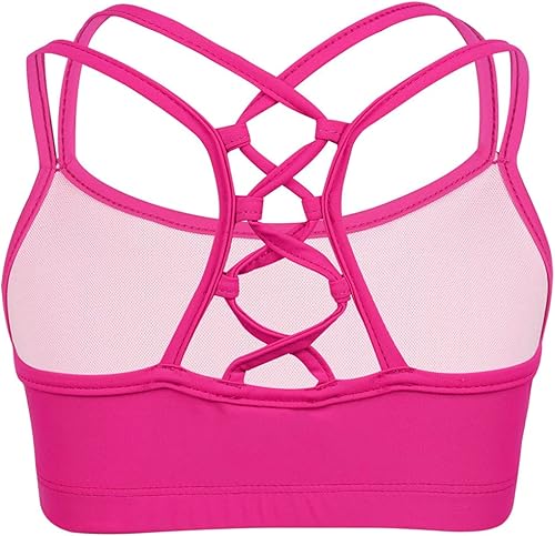Miniatura 2 de RUNQHUI Brasier deportivo de entrenamiento sólido para niñas, sin mangas, elástico, para ballet, baile, entrenamiento, gimnasia, ropa deportiva